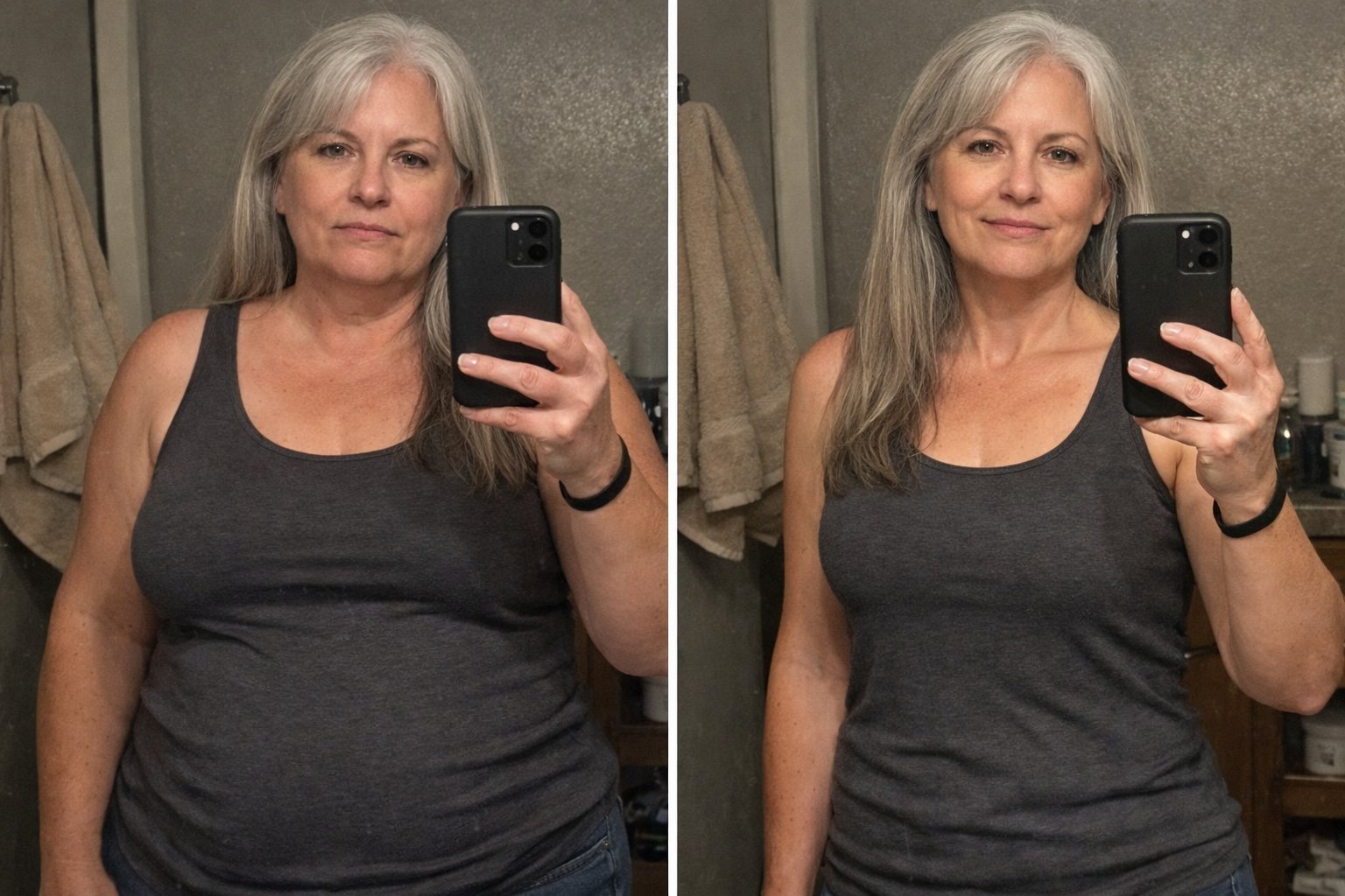 Sarah&rsquo;s before and after transformation photos showing her 40 pound weight loss over 3 months